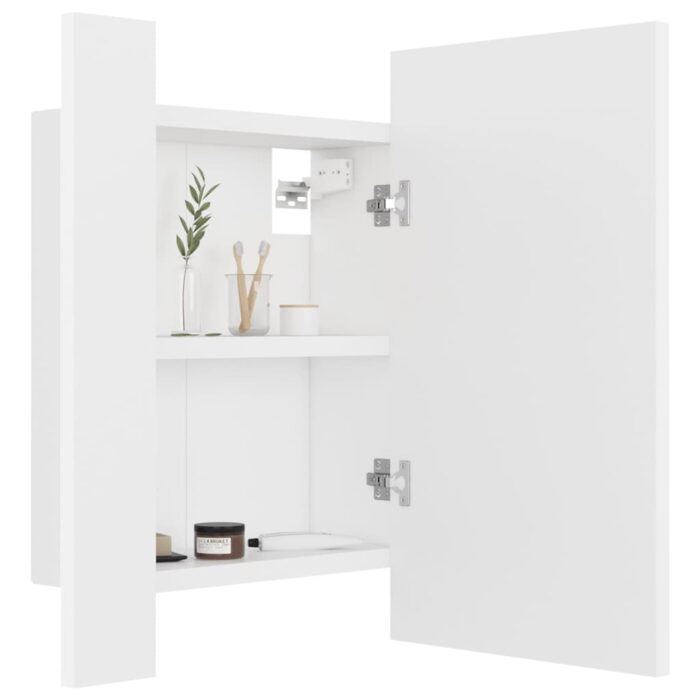 Armoire salle de bain à miroir LED Blanc 40x12x45 cm Acrylique – Image 5