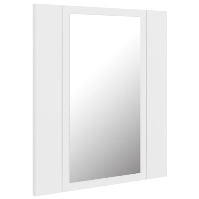 Armoire salle de bain à miroir LED Blanc 40x12x45 cm Acrylique – Image 6