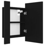 Armoire à miroir de salle de bain LED Noir 40x12x45cm Acrylique – Image 11