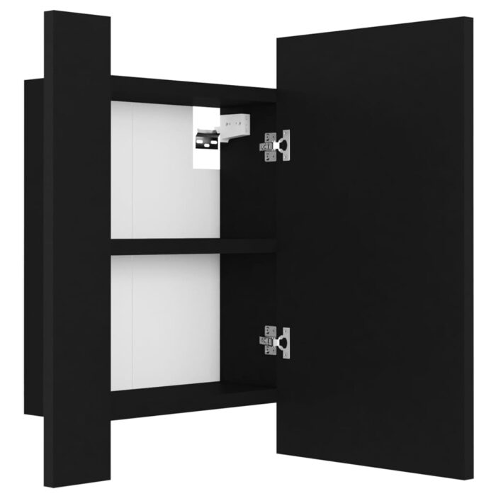 Armoire à miroir de salle de bain LED Noir 40x12x45cm Acrylique – Image 11
