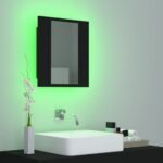 Armoire à miroir de salle de bain LED Noir 40x12x45cm Acrylique – Image 2