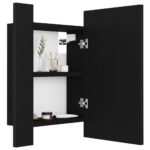 Armoire à miroir de salle de bain LED Noir 40x12x45cm Acrylique – Image 5