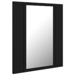 Armoire à miroir de salle de bain LED Noir 40x12x45cm Acrylique – Image 6