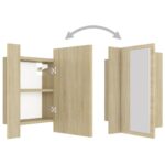 Armoire à miroir LED de bain Chêne sonoma 40x12x45 cm Acrylique – Image 10