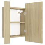 Armoire à miroir LED de bain Chêne sonoma 40x12x45 cm Acrylique – Image 11