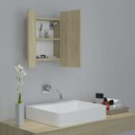 Armoire à miroir LED de bain Chêne sonoma 40x12x45 cm Acrylique – Image 4