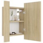 Armoire à miroir LED de bain Chêne sonoma 40x12x45 cm Acrylique – Image 5