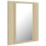 Armoire à miroir LED de bain Chêne sonoma 40x12x45 cm Acrylique – Image 6