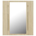 Armoire à miroir LED de bain Chêne sonoma 40x12x45 cm Acrylique – Image 7