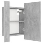 Armoire de salle de bain à miroir LED Gris béton Acrylique – Image 11