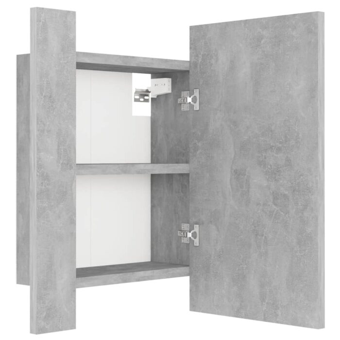 Armoire de salle de bain à miroir LED Gris béton Acrylique – Image 11