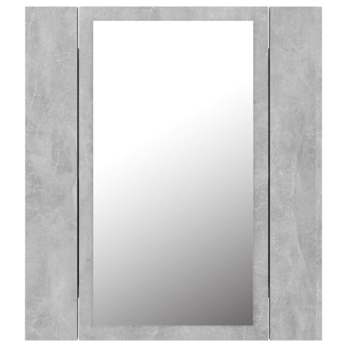 Armoire de salle de bain à miroir LED Gris béton Acrylique – Image 7