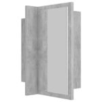 Armoire de salle de bain à miroir LED Gris béton Acrylique – Image 9