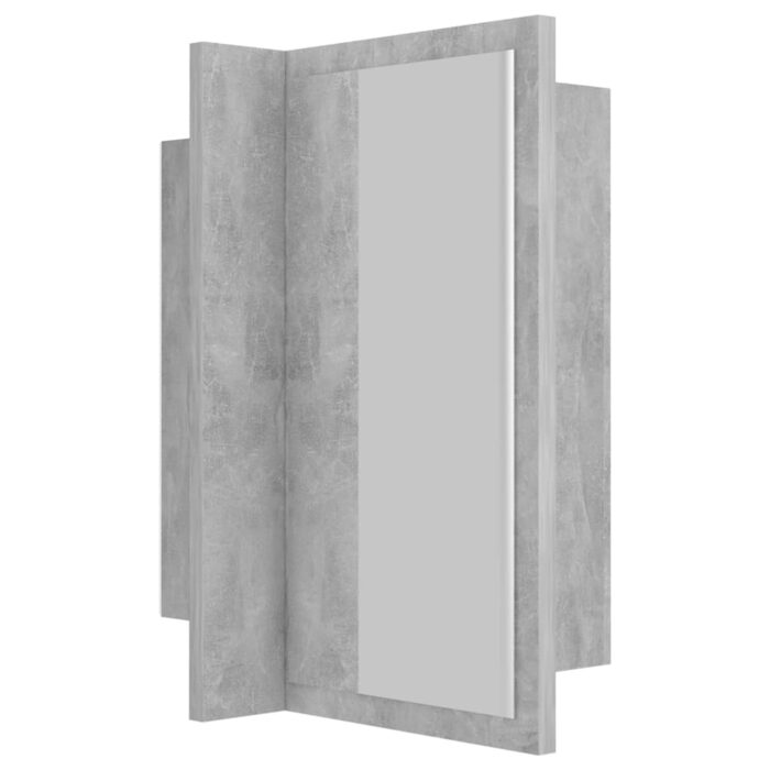 Armoire de salle de bain à miroir LED Gris béton Acrylique – Image 9