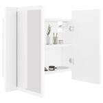 Armoire salle de bain à miroir LED Blanc 60x12x45 cm Acrylique – Image 5