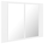 Armoire salle de bain à miroir LED Blanc 60x12x45 cm Acrylique – Image 6
