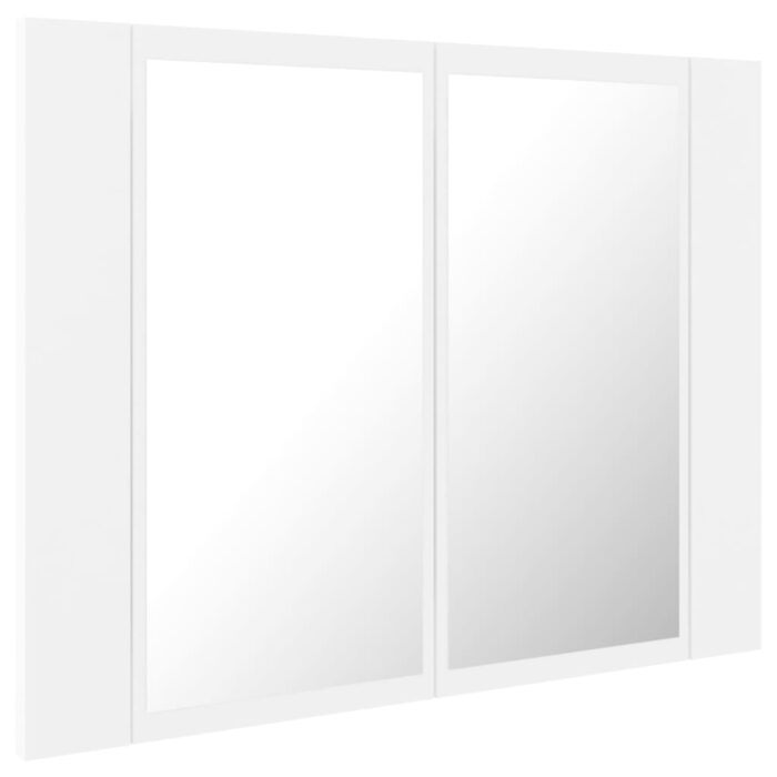 Armoire salle de bain à miroir LED Blanc 60x12x45 cm Acrylique – Image 6