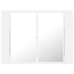 Armoire salle de bain à miroir LED Blanc 60x12x45 cm Acrylique – Image 7