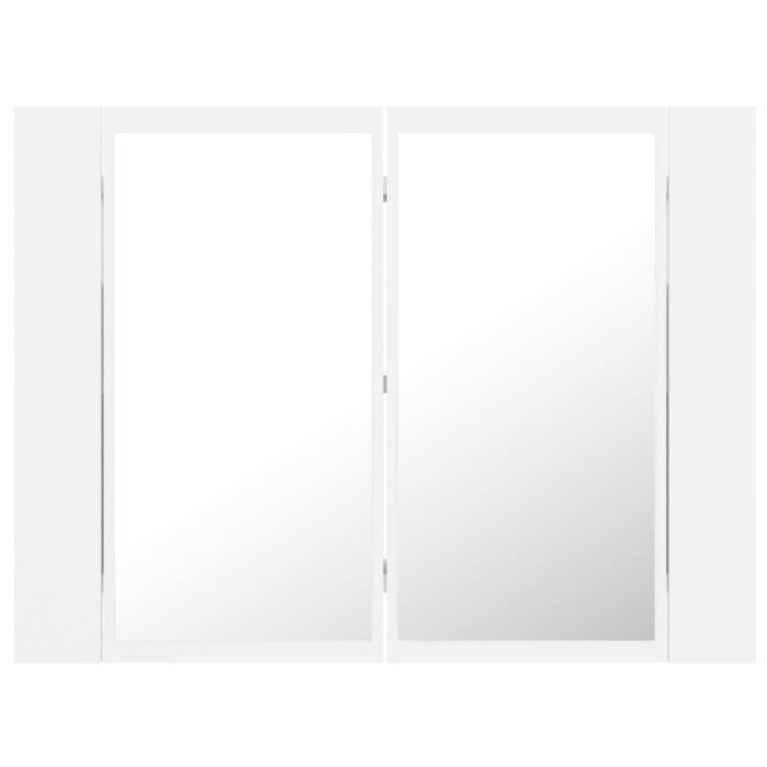 Armoire salle de bain à miroir LED Blanc 60x12x45 cm Acrylique – Image 7