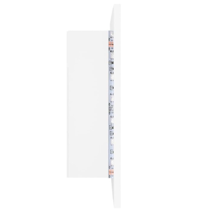 Armoire salle de bain à miroir LED Blanc 60x12x45 cm Acrylique – Image 8