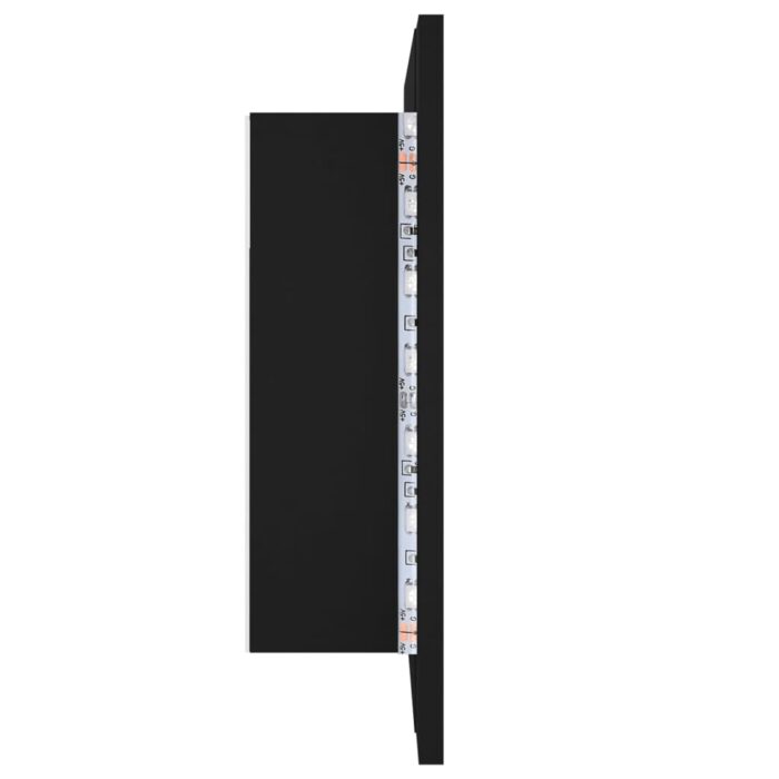 Armoire à miroir de salle de bain LED Noir 60x12x45 Acrylique – Image 8