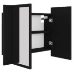 Armoire à miroir de salle de bain LED Noir 60x12x45 Acrylique – Image 9
