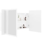 Armoire salle de bain à miroir LED Blanc 80x12x45 cm Acrylique – Image 5
