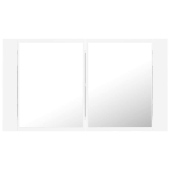 Armoire salle de bain à miroir LED Blanc 80x12x45 cm Acrylique – Image 7