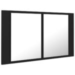 Armoire à miroir de salle de bain LED Noir 80x12x45 Acrylique – Image 6