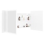 Armoire salle de bain à miroir LED Blanc 90x12x45 cm Acrylique – Image 5