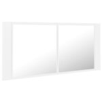 Armoire salle de bain à miroir LED Blanc 100x12x45 cm Acrylique – Image 6