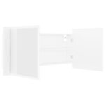 Armoire salle de bain à miroir LED Blanc 100x12x45 cm Acrylique – Image 8