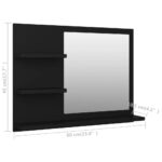 Miroir de salle de bain noir 60x10,5x45 cm bois d’ingénierie – Image 5