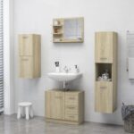 Miroir de salle de bain chêne sonoma bois d’ingénierie – Image 2