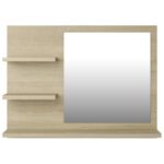 Miroir de salle de bain chêne sonoma bois d’ingénierie – Image 3