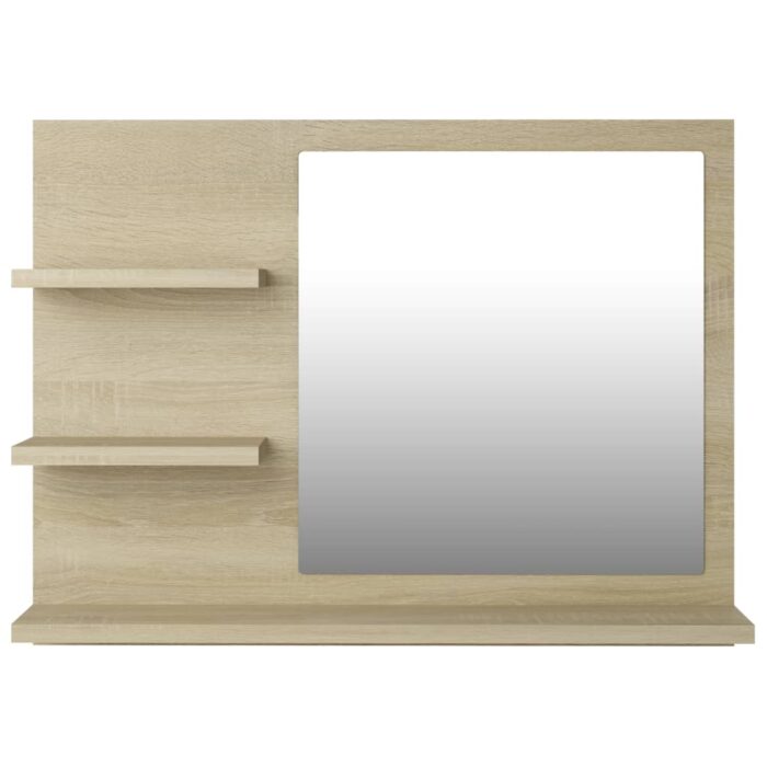 Miroir de salle de bain chêne sonoma bois d’ingénierie – Image 3