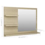 Miroir de salle de bain chêne sonoma bois d’ingénierie – Image 5