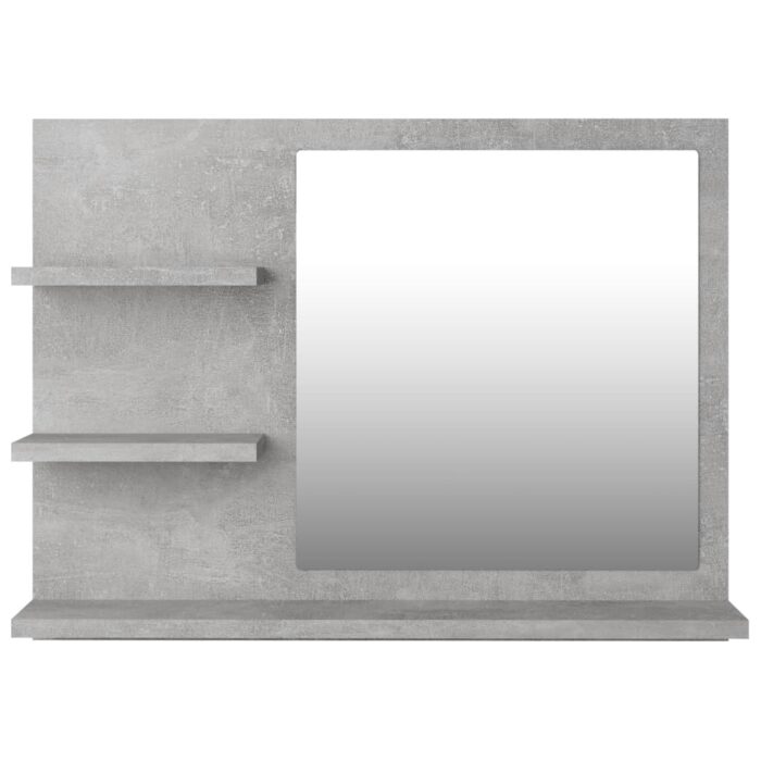Miroir de salle de bain gris béton 60x10,5x45cm bois ingénierie – Image 3