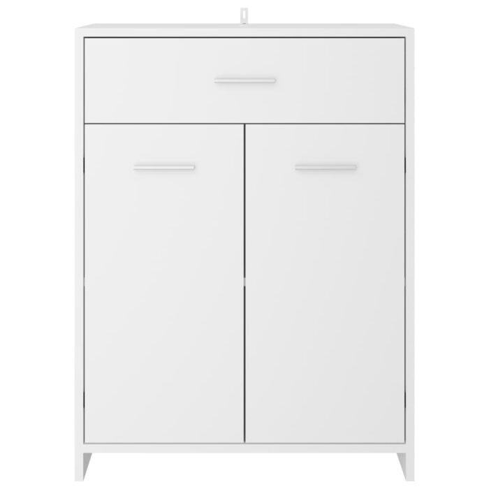 Armoire de salle de bain blanc 60x33x80 cm bois d’ingénierie – Image 4