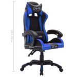 Fauteuil de jeux vidéo avec LED RVB Bleu et noir Similicuir – Image 10