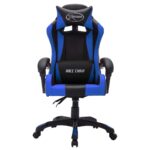 Fauteuil de jeux vidéo avec LED RVB Bleu et noir Similicuir – Image 3
