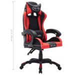 Fauteuil de jeux vidéo avec LED RVB Rouge et noir Similicuir – Image 10