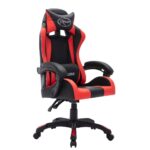 Fauteuil de jeux vidéo avec LED RVB Rouge et noir Similicuir – Image 2