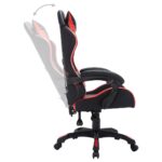 Fauteuil de jeux vidéo avec LED RVB Rouge et noir Similicuir – Image 4