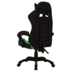 Fauteuil de jeux vidéo avec LED RVB Vert et noir Similicuir – Image 4