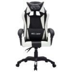 Fauteuil de jeux vidéo avec LED RVB Blanc et noir Similicuir – Image 3