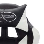 Fauteuil de jeux vidéo avec LED RVB Blanc et noir Similicuir – Image 6