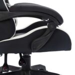 Fauteuil de jeux vidéo avec LED RVB Blanc et noir Similicuir – Image 7