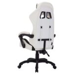Fauteuil de jeux vidéo avec LED RVB Blanc et noir Similicuir – Image 5