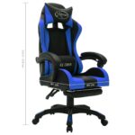 Fauteuil de jeux vidéo avec LED RVB Bleu et noir Similicuir – Image 10